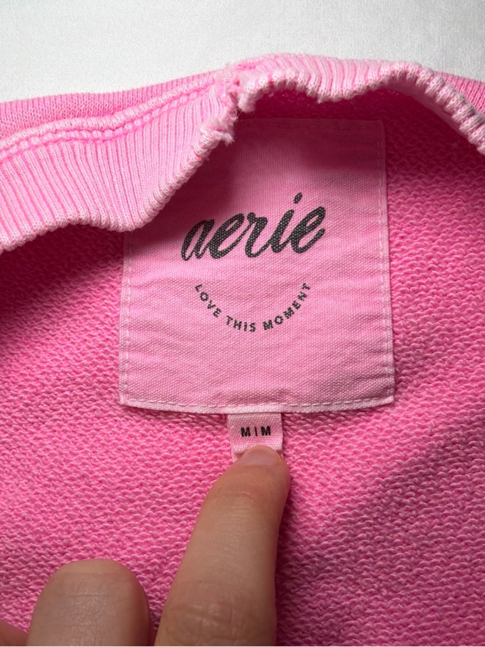 Aerie Pink Oversized Sweatshirt Crewneck Cozy Lounge Top Size M - Picture 5 of 5